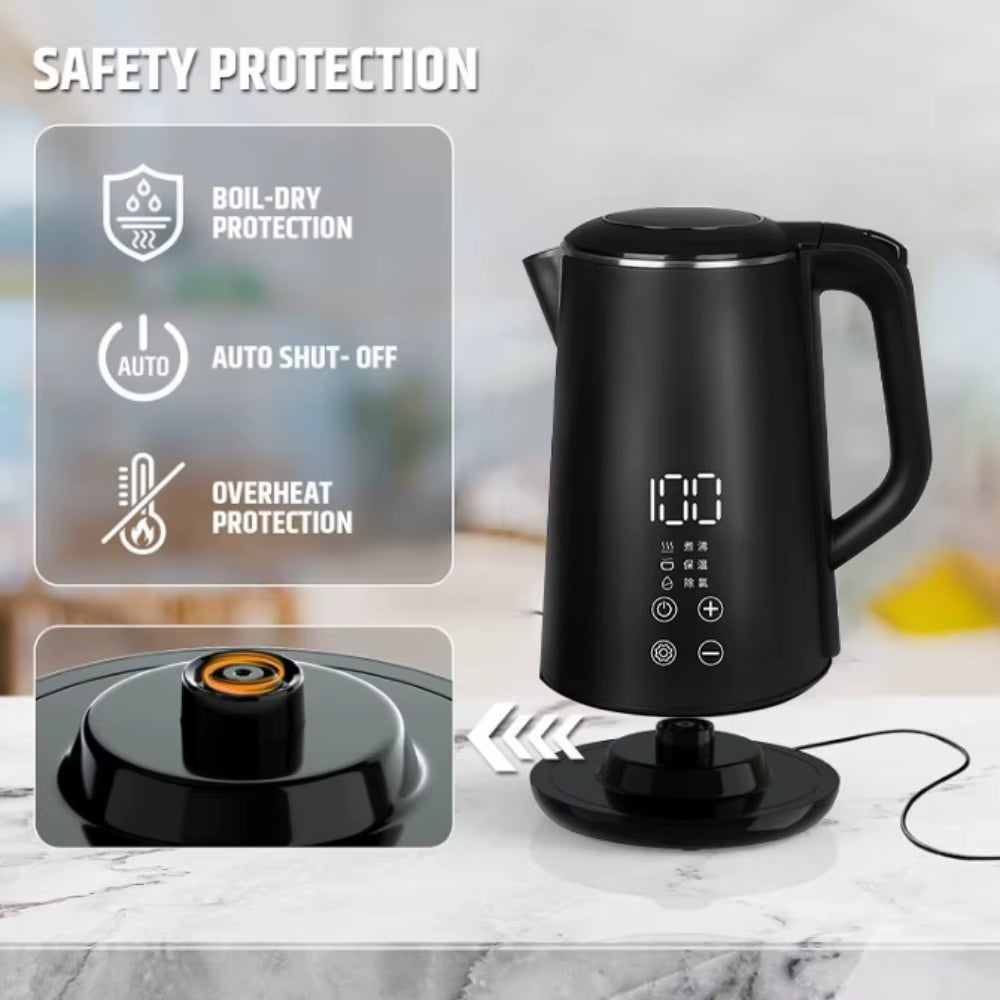 1.6L Electric Kettle Temperature Control Thermos Bottle Automatic Power-Off Anti-Scald 220V Boil Water Pot Household Appliances