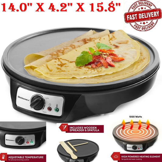 12" Electric Crepe Maker ＆ Griddle Machine Pancake Non-Stick Baking Kitchen